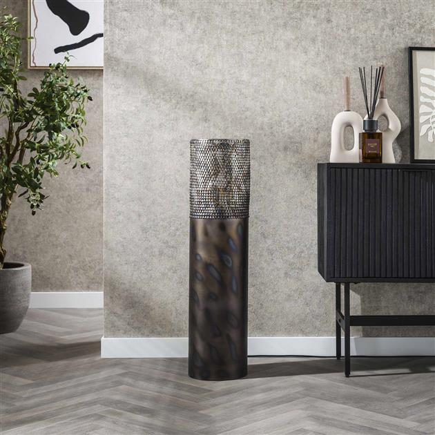 Vloerlamp Ø22,5 Cilinder - 22x22x90 cm - Zwart bruin