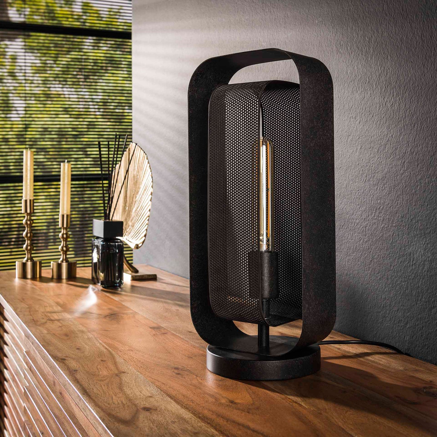 Tafellamp 1L mesh rotate / Artic zwart