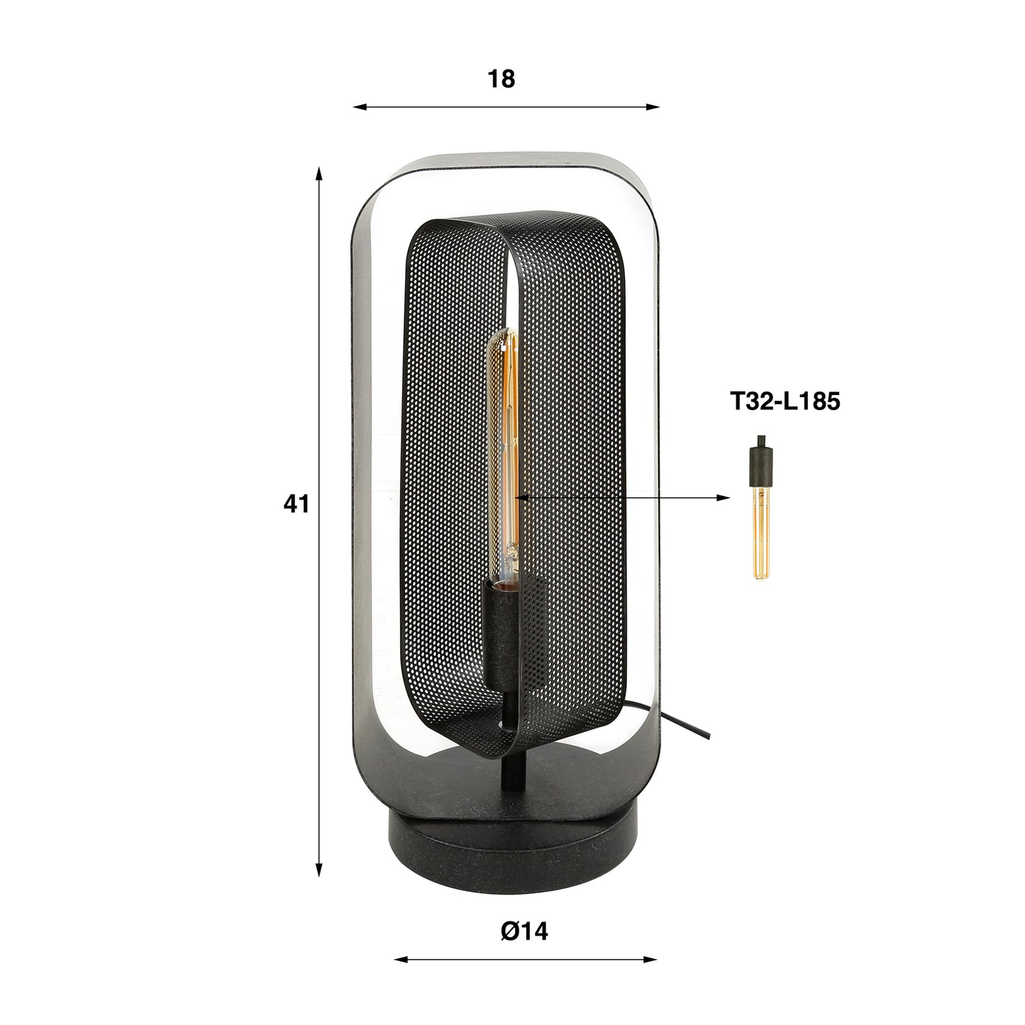 Tafellamp 1L mesh rotate / Artic zwart