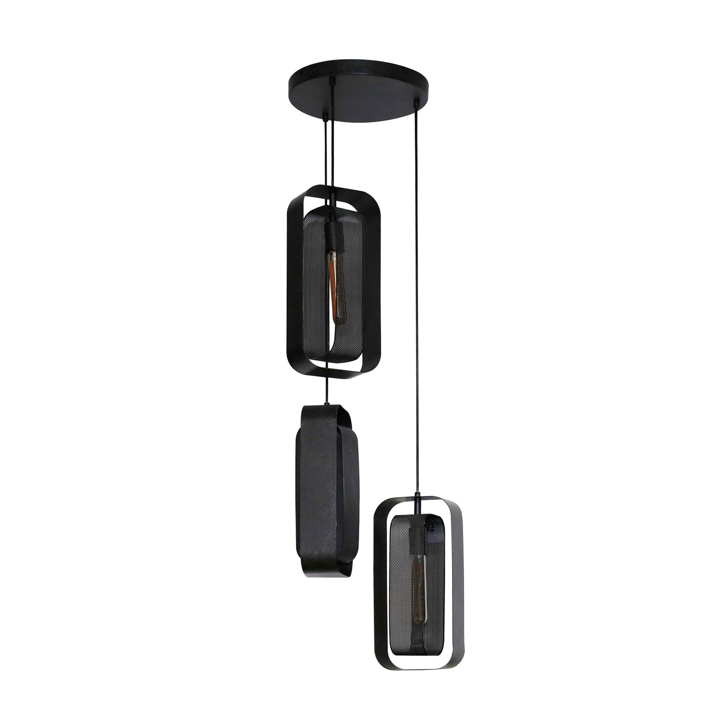 Hanglamp 3L mesh rotate / Artic zwart