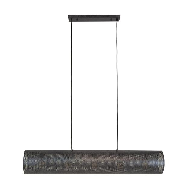Hanglamp van 5 Lampen Koker Mesh - 120x20x150 cm - Artic zwart