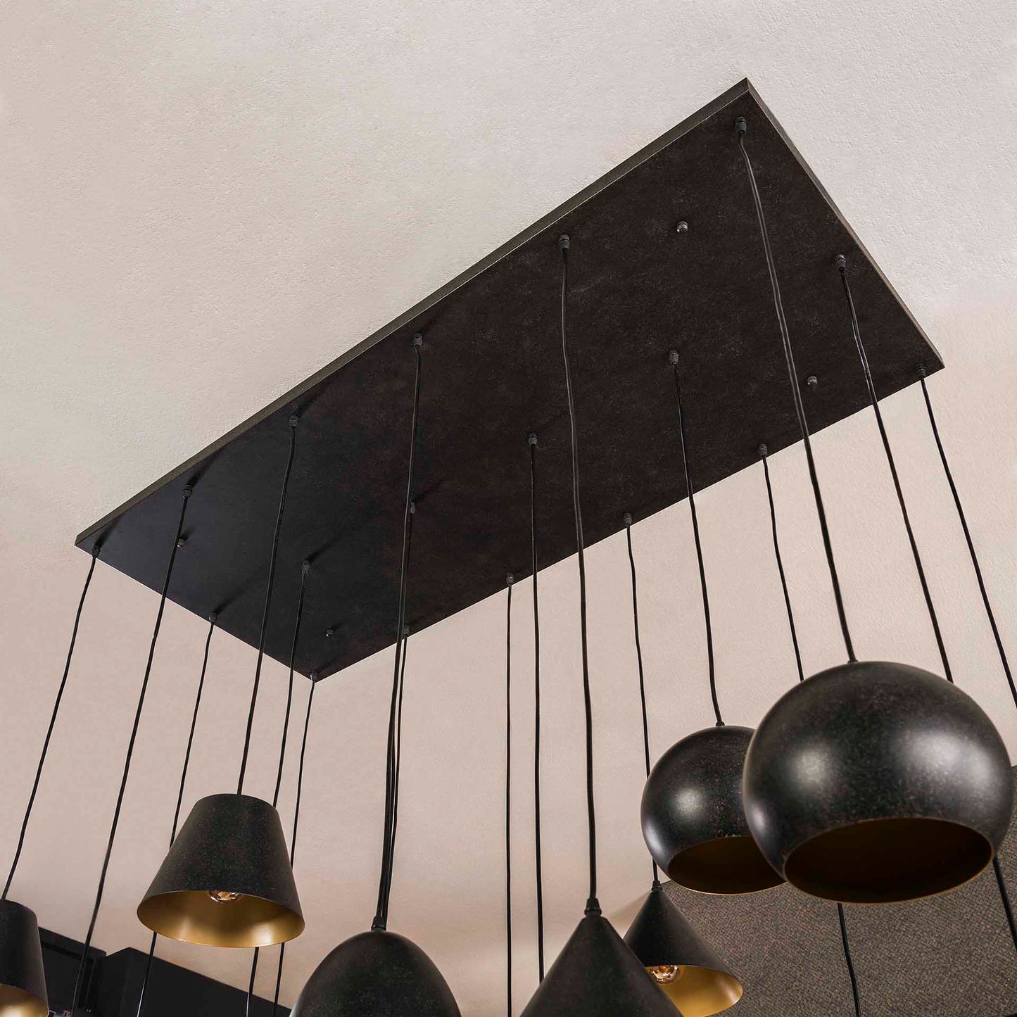 Hanglamp 18L XXL metalen kap / Artic zwart