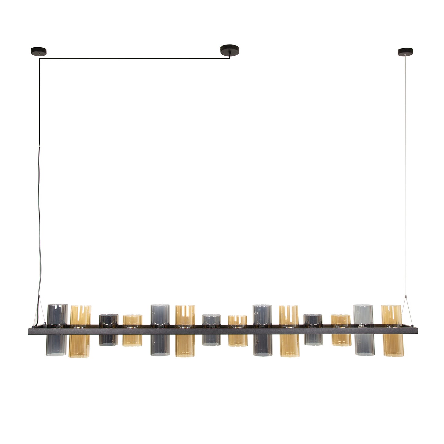 Hanglamp 14L cylinder mixed glass (G9) / Artic zwart