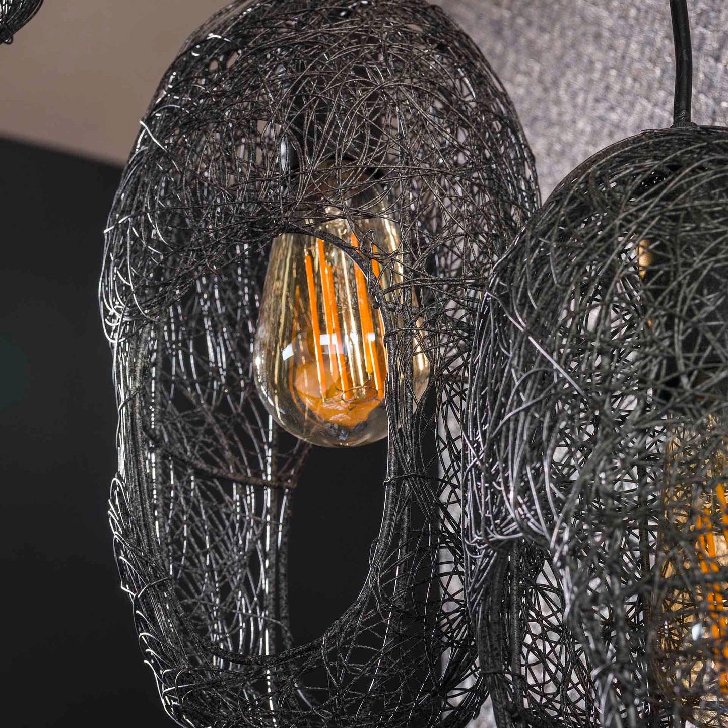 Hanglamp 5L open oog wire / Artic zwart