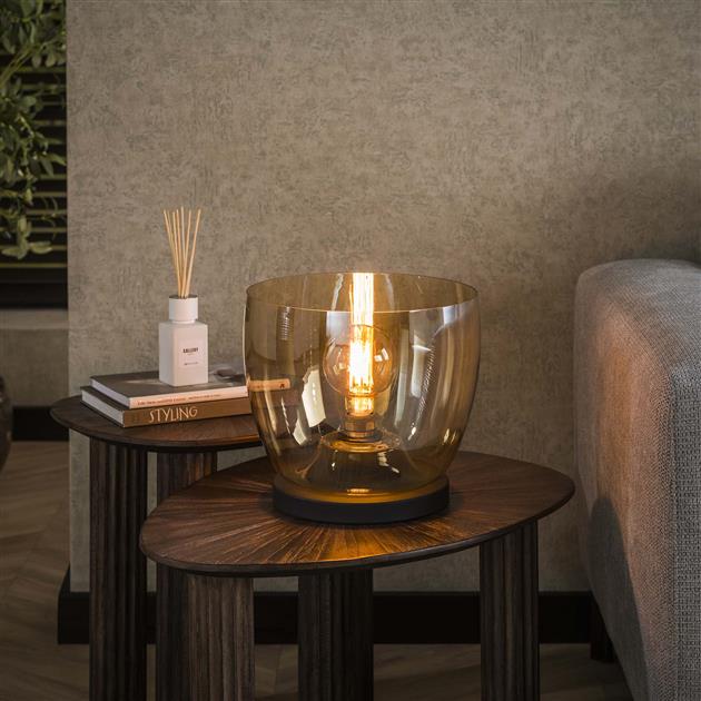 Vloerlamp UP L - 29x29x27 cm - Amber color glas