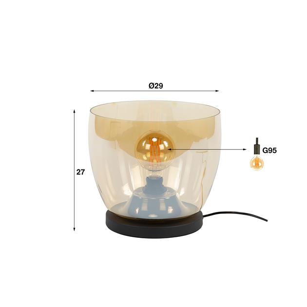 Vloerlamp UP L - 29x29x27 cm - Amber color glas