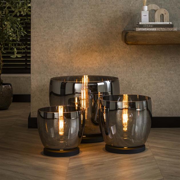 Vloerlamp UP XL Smoke grey glas - 33x33x32 cm