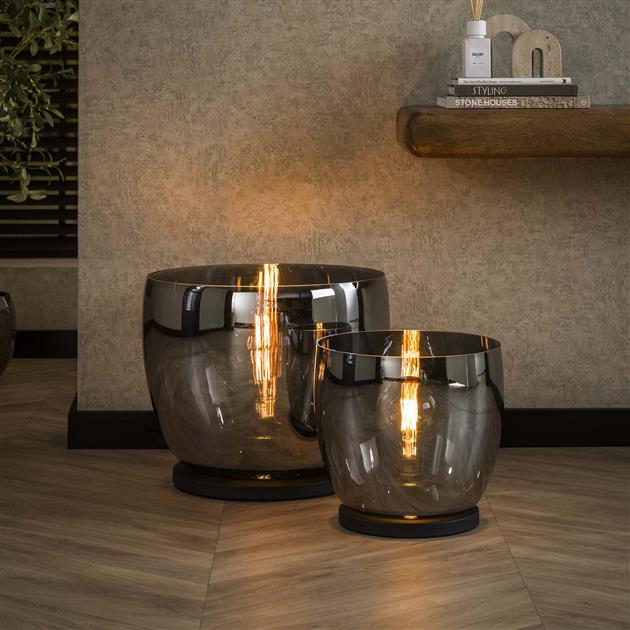 Vloerlamp UP XL Smoke grey glas - 33x33x32 cm