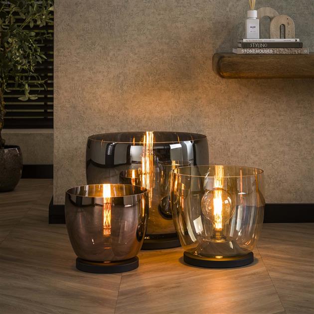Vloerlamp UP XL Smoke grey glas - 33x33x32 cm
