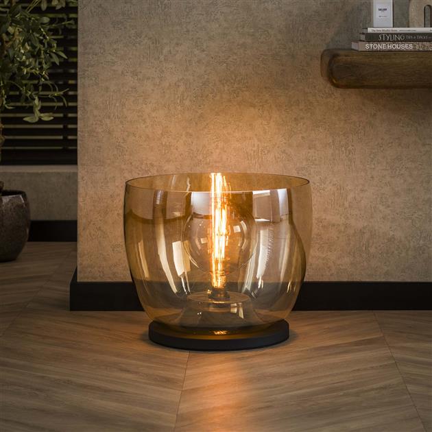Vloerlamp UP XXL - 48x48x41 cm - Amberkleurig glas