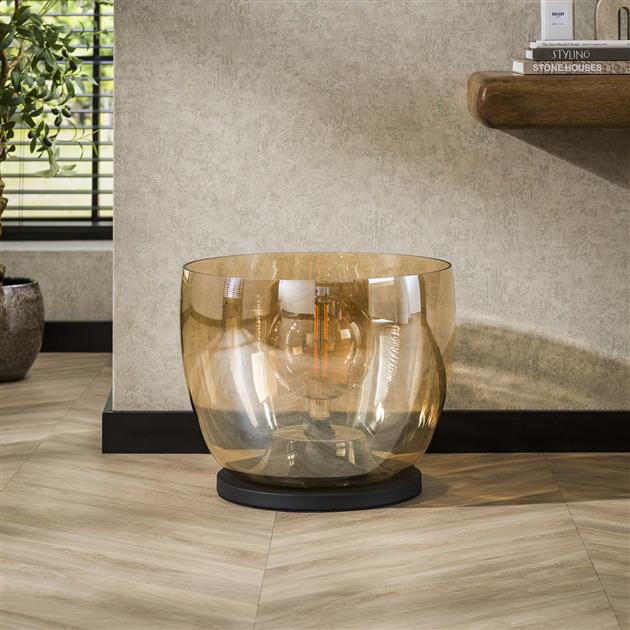 Vloerlamp UP XXL - 48x48x41 cm - Amberkleurig glas