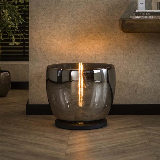 Vloerlamp UP XXL - 48x48x41 cm - Smoke grey glas