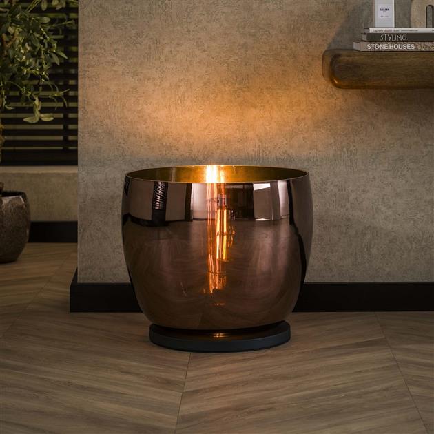 Vloerlamp UP XXL - 48x48x41 cm - Copper color glas