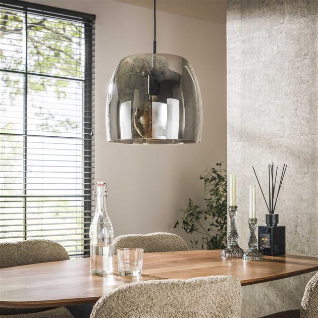 Hanglamp van 1 Lamp - Drift Glass - 35x35x150 cm - Smoke Grey Glas