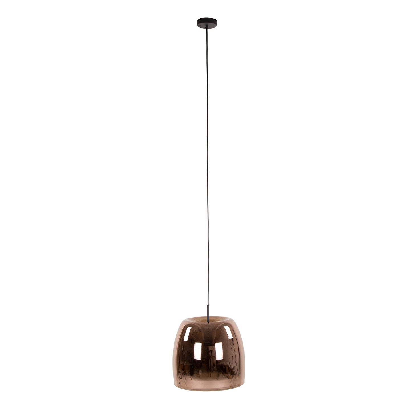 Hanglamp 1L drift glass / Copper color glas