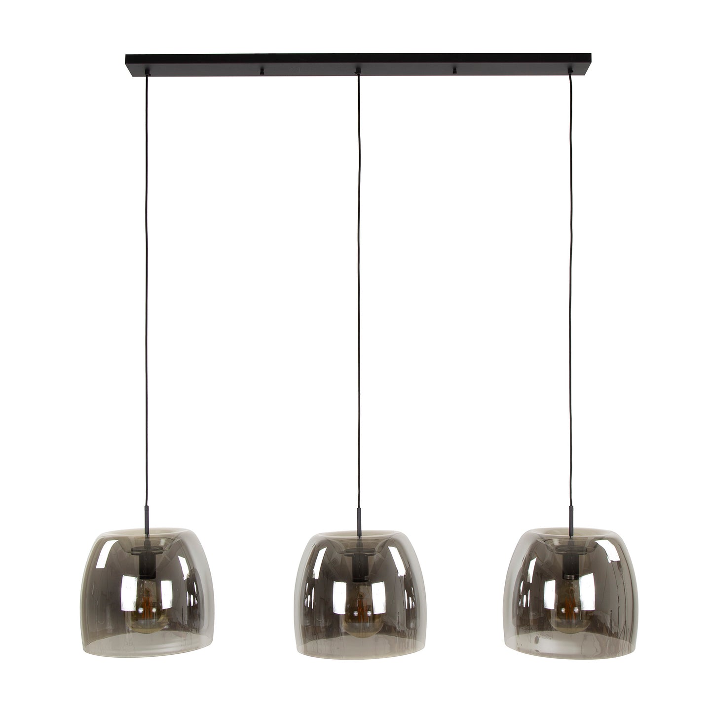 Hanglamp 3L drift glass / Smoke grey glas
