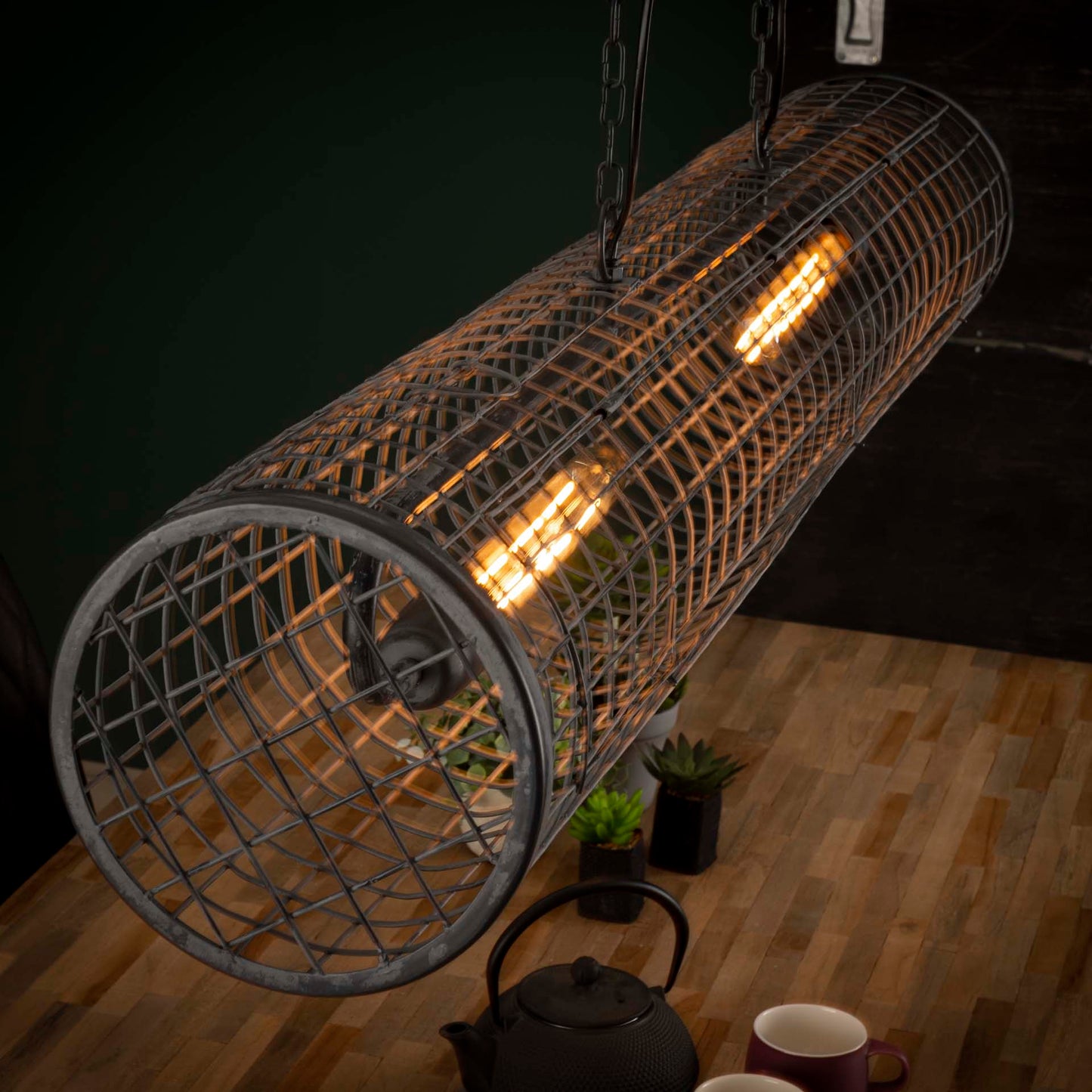 Hanglamp D20cm cylinder gaas/Slate grey