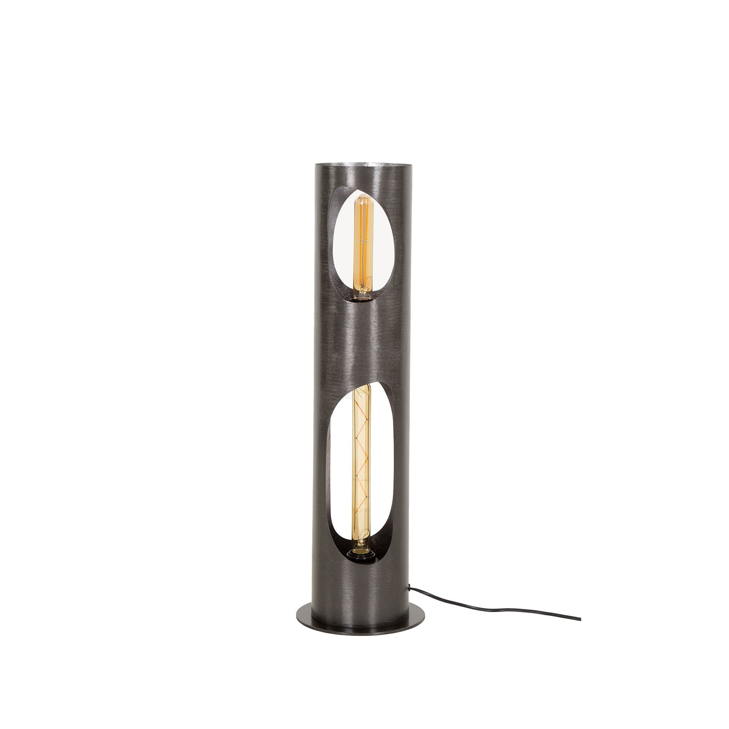 Vloerlamp Ø20 organic cylinder / Zwart nikkel