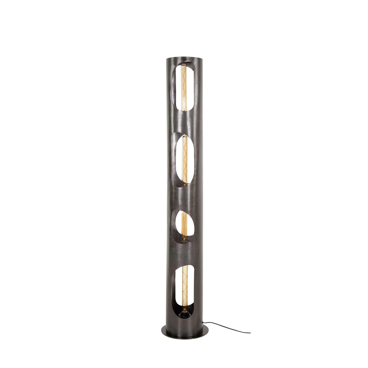 Vloerlamp Ø25 organic cylinder XL / Zwart nikkel