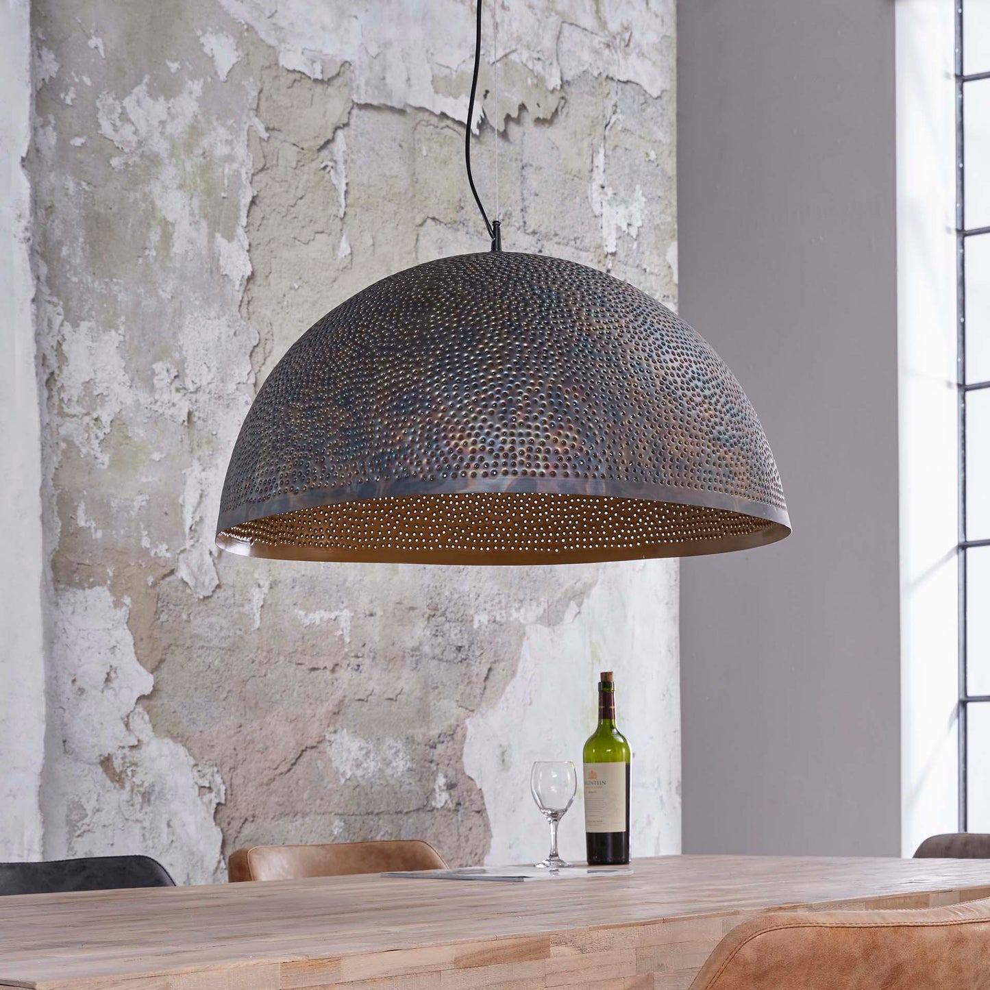 Hanglamp Ø70 punch / Zwart bruin