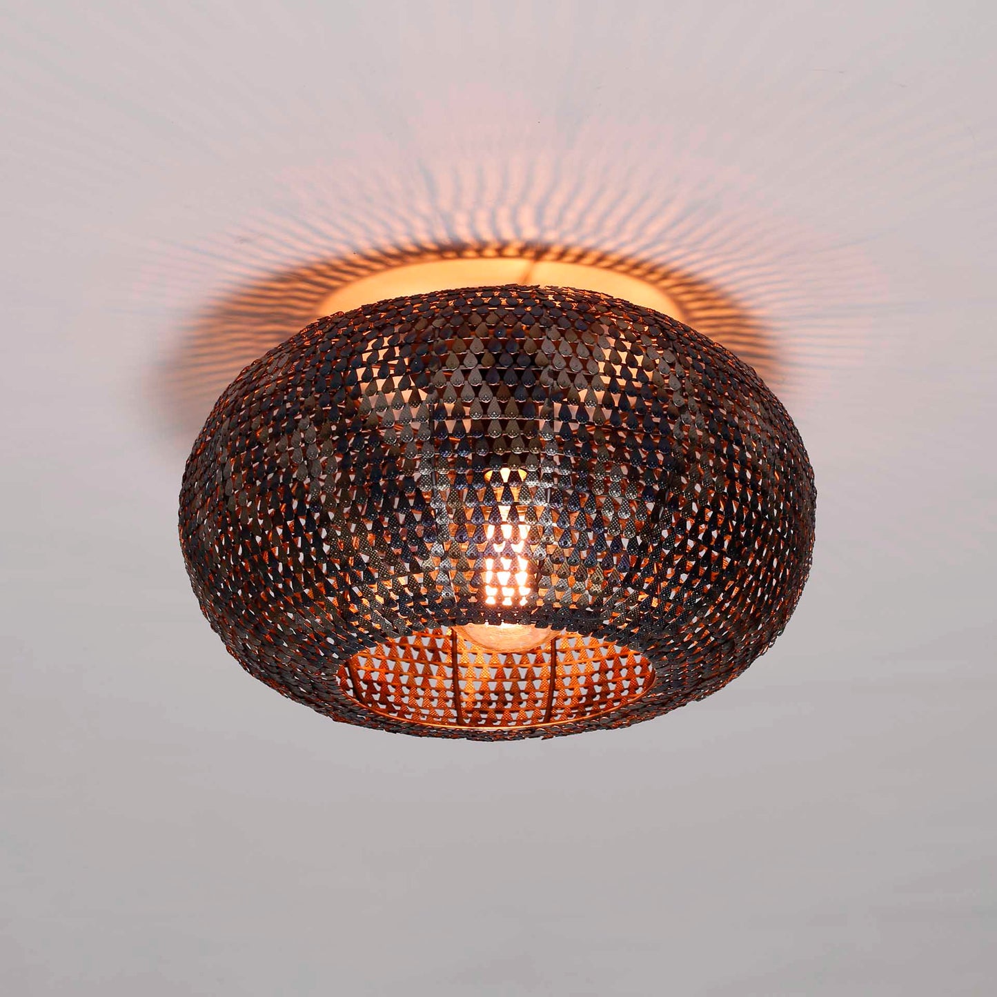 Plafondlamp Ø40 Armor - 40x40x20 cm - Zwart Bruin