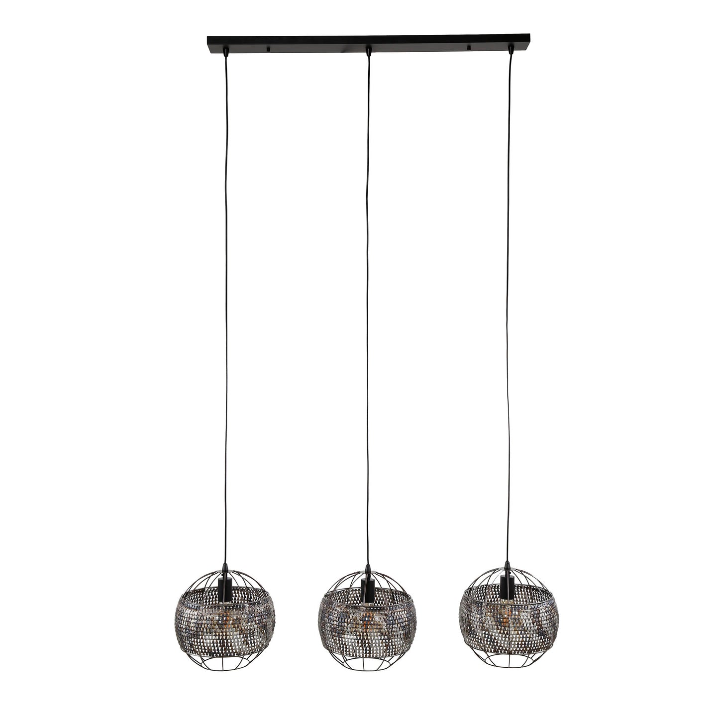 Hanglamp 3L Ø30 armor open / Zwart bruin
