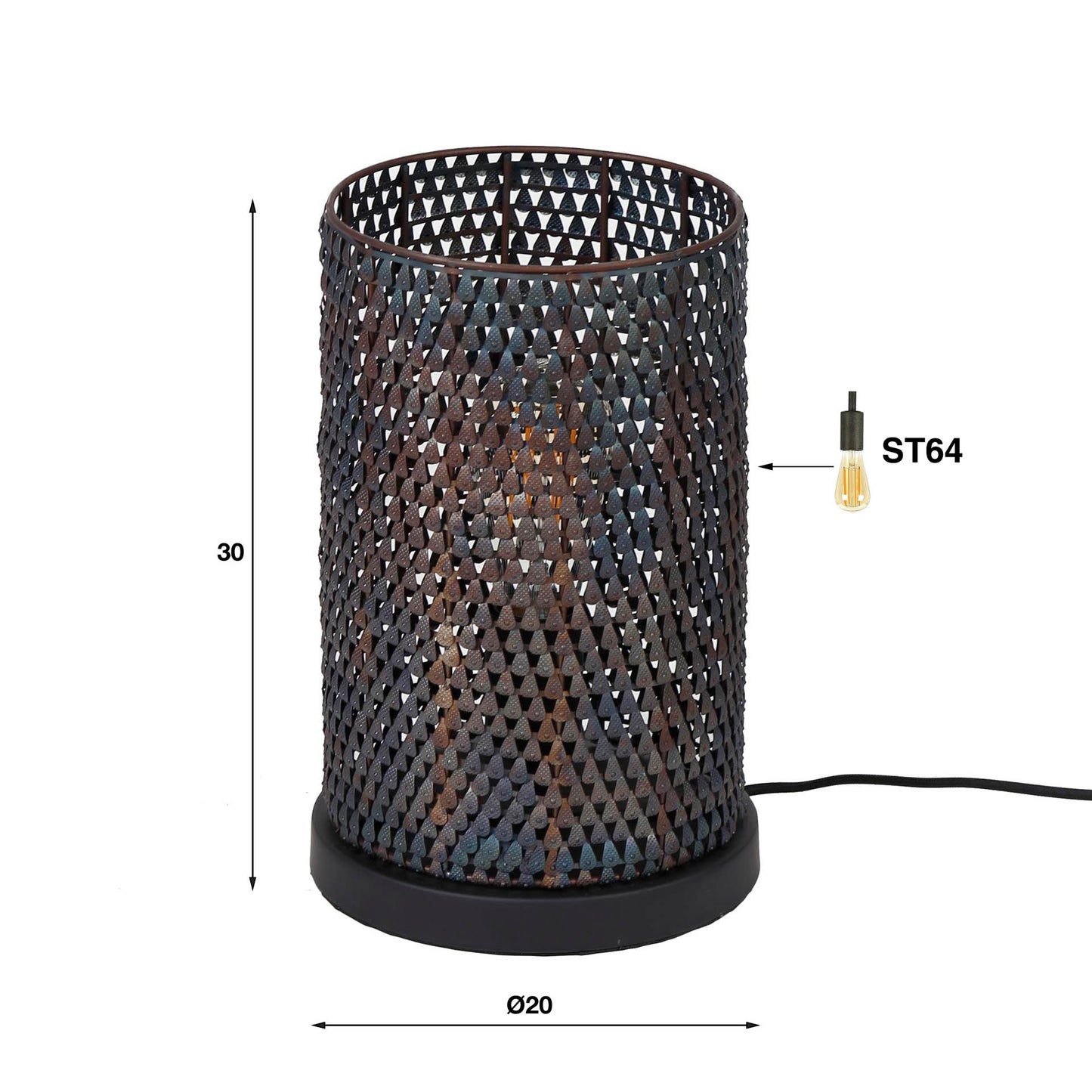 Tafellamp armor tube / Zwart bruin