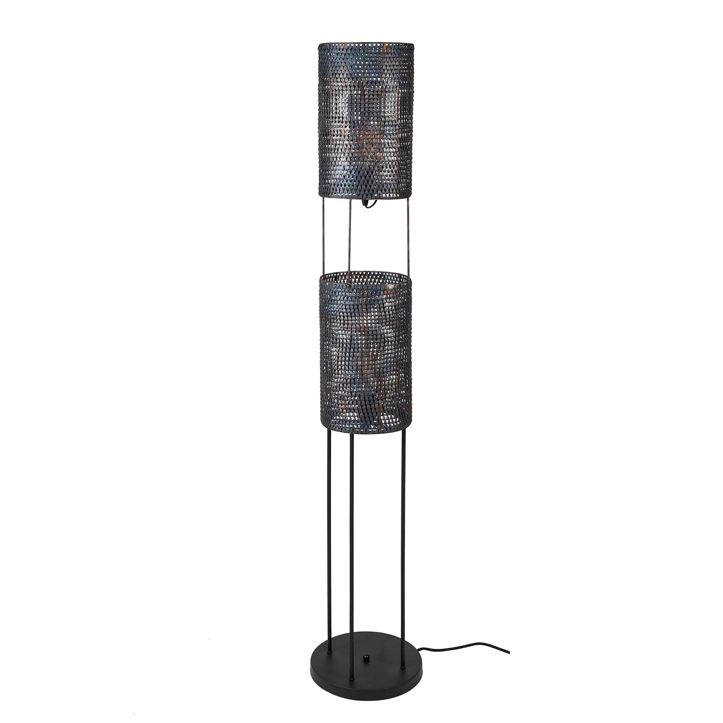 Vloerlamp 2L armor tube / Zwart bruin