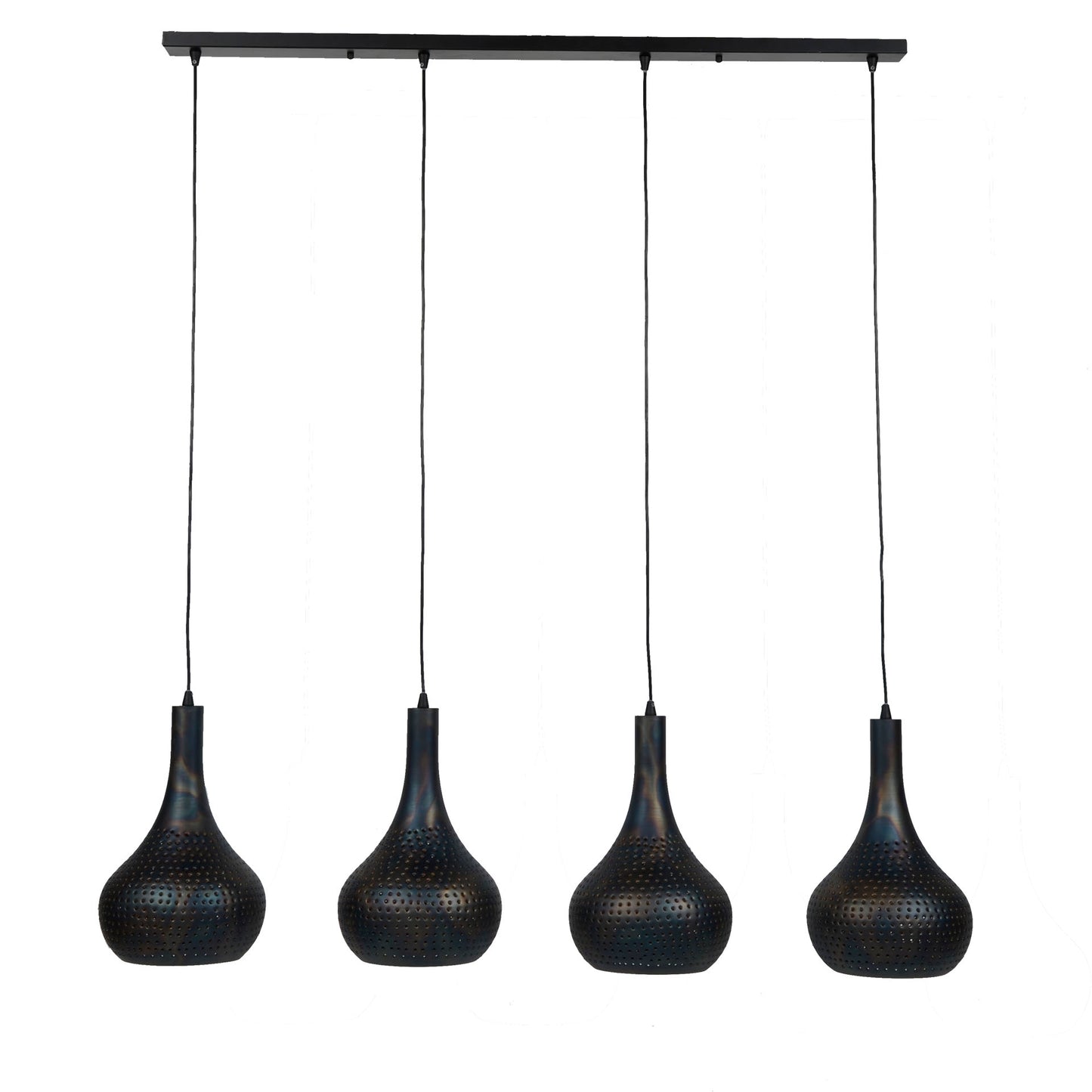 Hanglamp 4L punch kegel / Zwart bruin