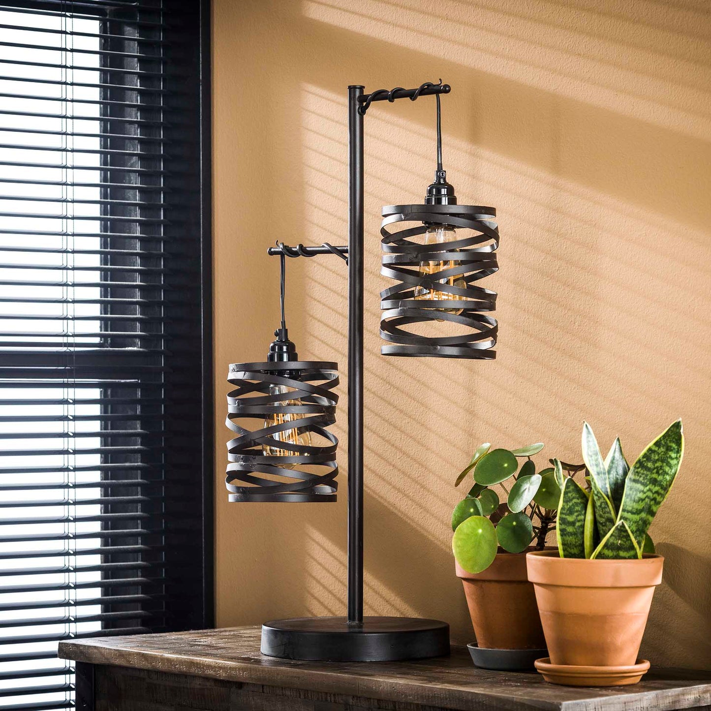 Tafellamp 2L spindle / Slate grey
