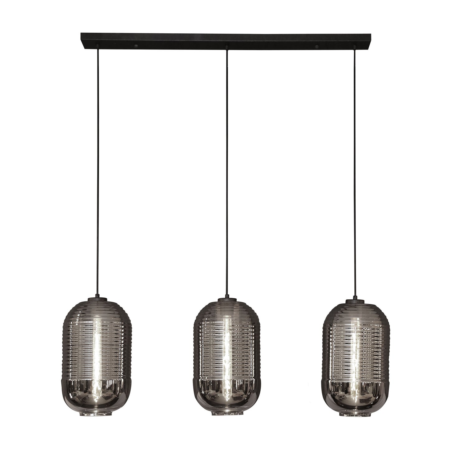 Hanglamp 3L tub chromed glass