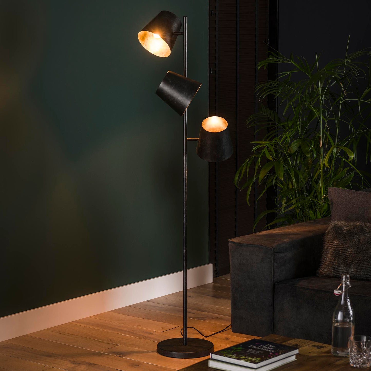 Vloerlamp van 3 Lampen Kinetic - 40x40x167 cm - Charcoal