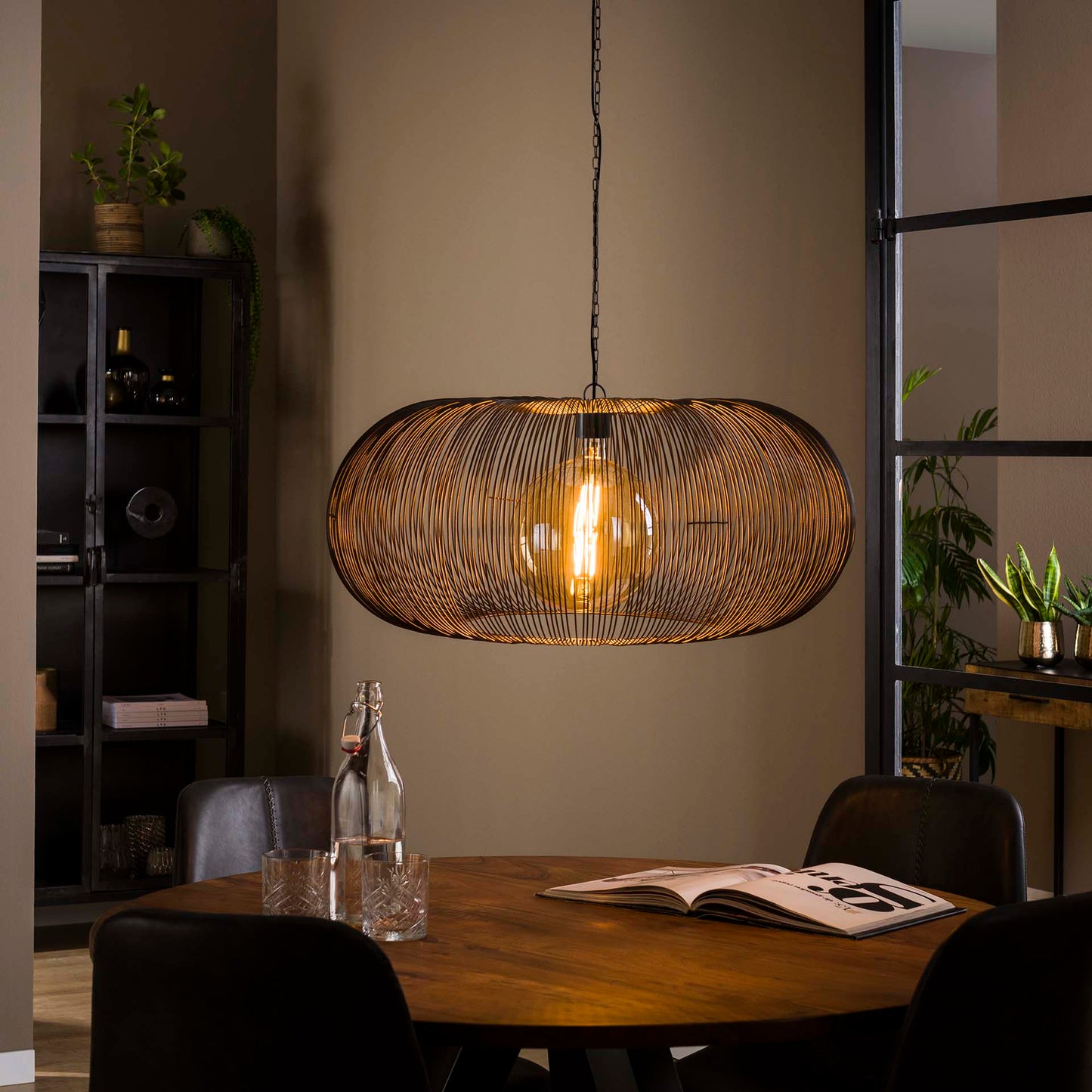 Hanglamp Copper Twist Ø70 - 70x70x150 cm - Zwart Nikkel