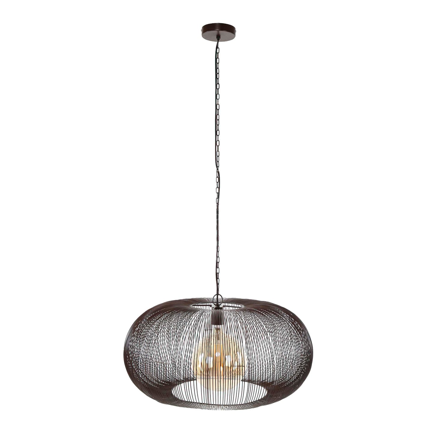 Hanglamp Ø70 copper twist / Zwart nikkel