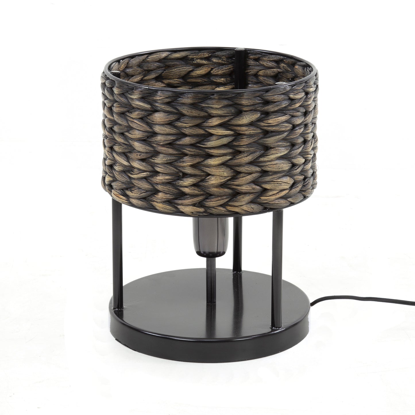 Tafellamp 1L tower waterhyacint / Zwart nikkel