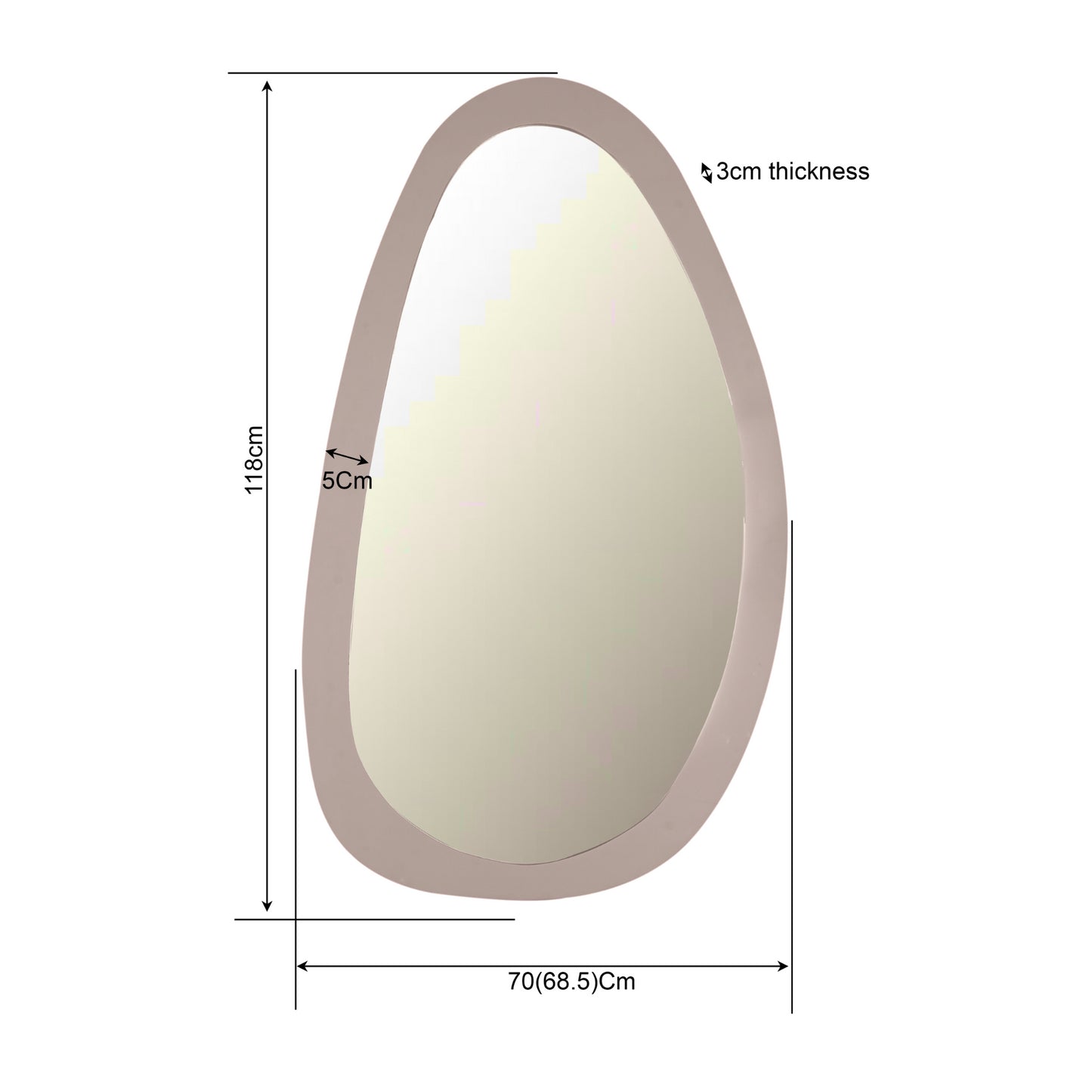 Spiegel Lou | 70 cm | Sand