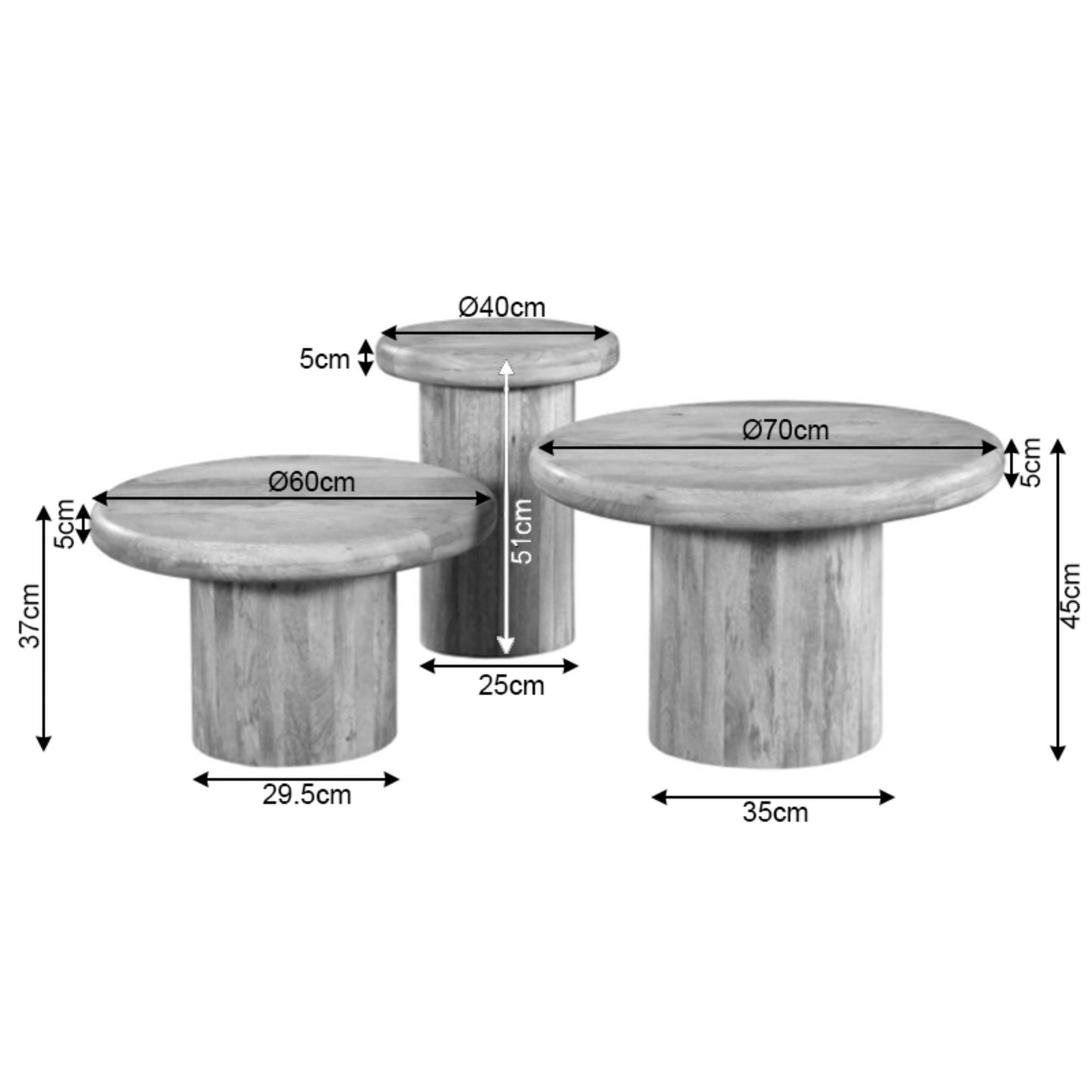 Salontafel Maya | 70 cm | Brown