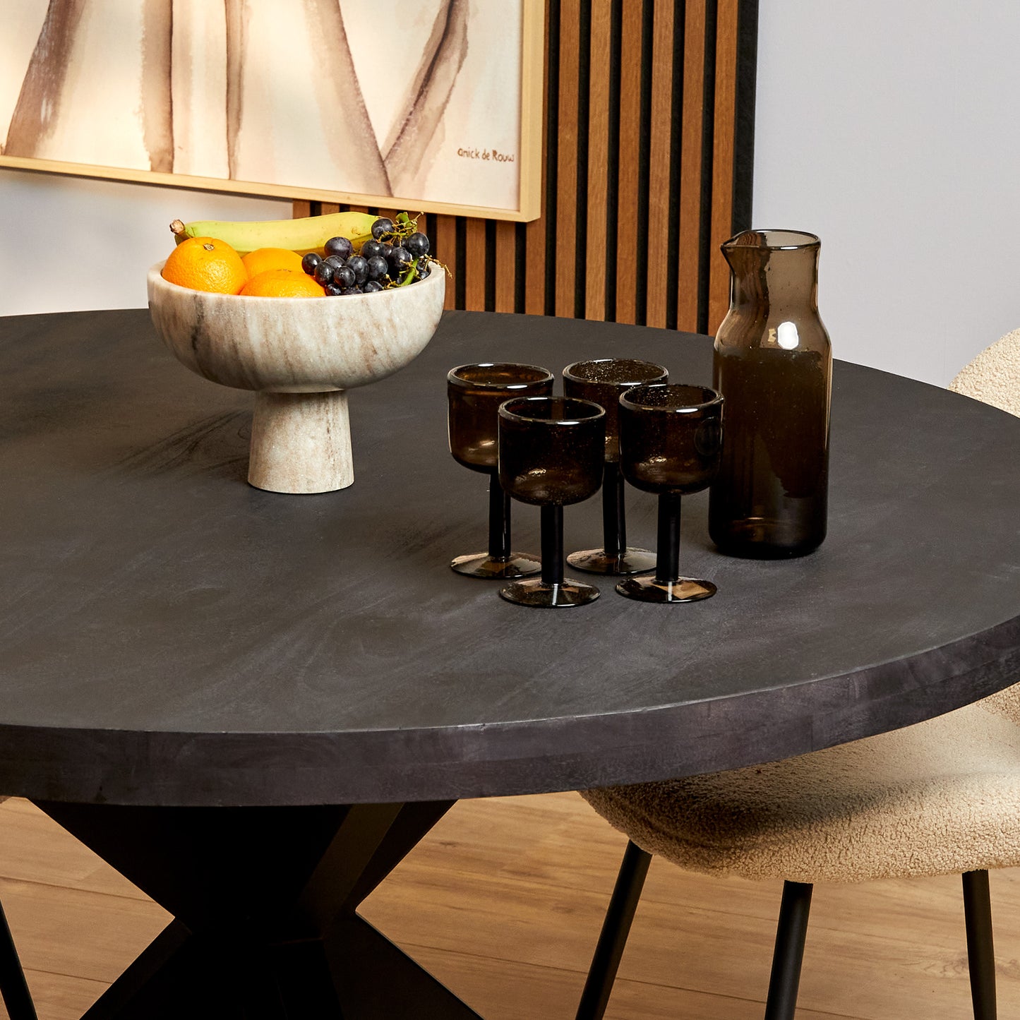 Eettafel Denver Black | 150 cm | Rond