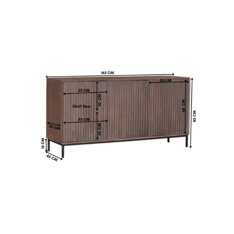 Dressoir Madison Walnut | 165 cm