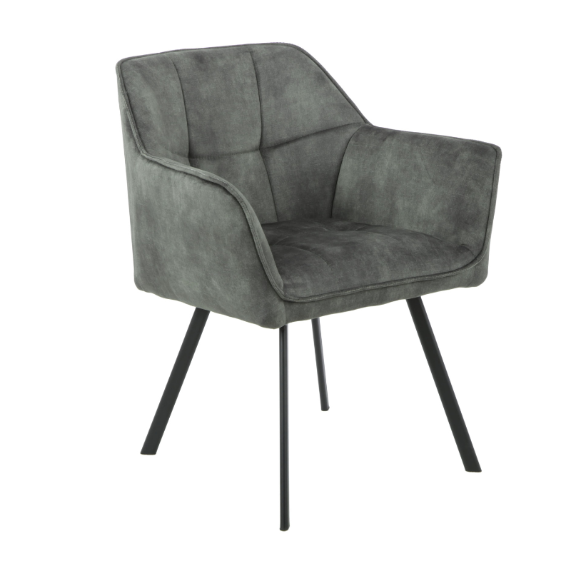 Eetkamerstoel Emma Velvet | Hunter Green | Met armleuning