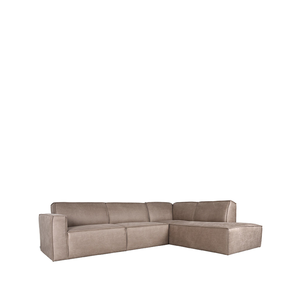 Bank Kay - Taupe - Microfiber - 2-Zits + Hoek + 2-Zits