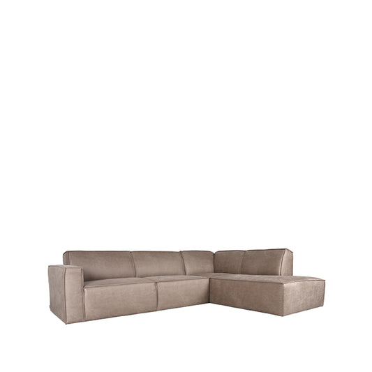 Bank Kay - Taupe - Microfiber - 2-Zits + Hoek + 2-Zits