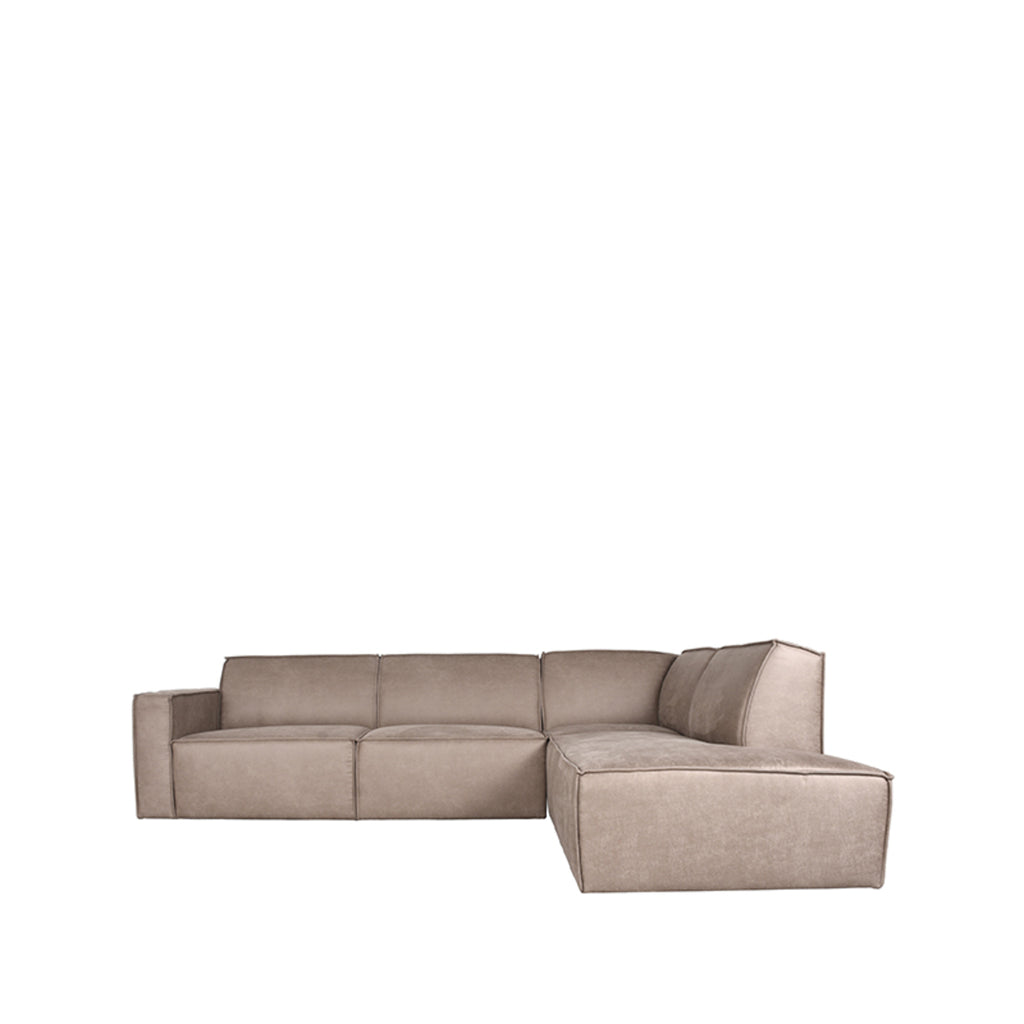 Bank Kay - Taupe - Microfiber - 2-Zits + Hoek + 2-Zits