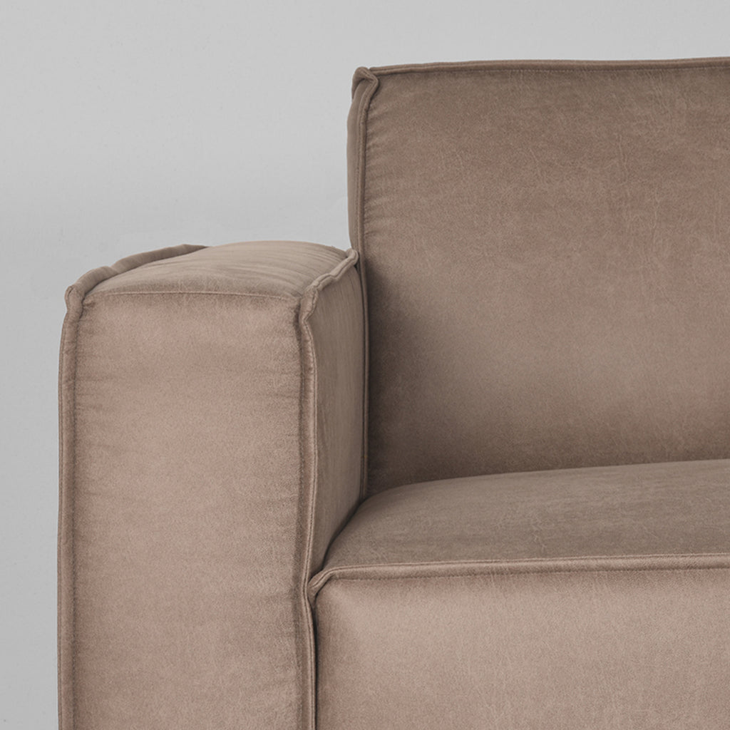Bank Kay - Taupe - Microfiber - 2-Zits + Hoek + 2-Zits