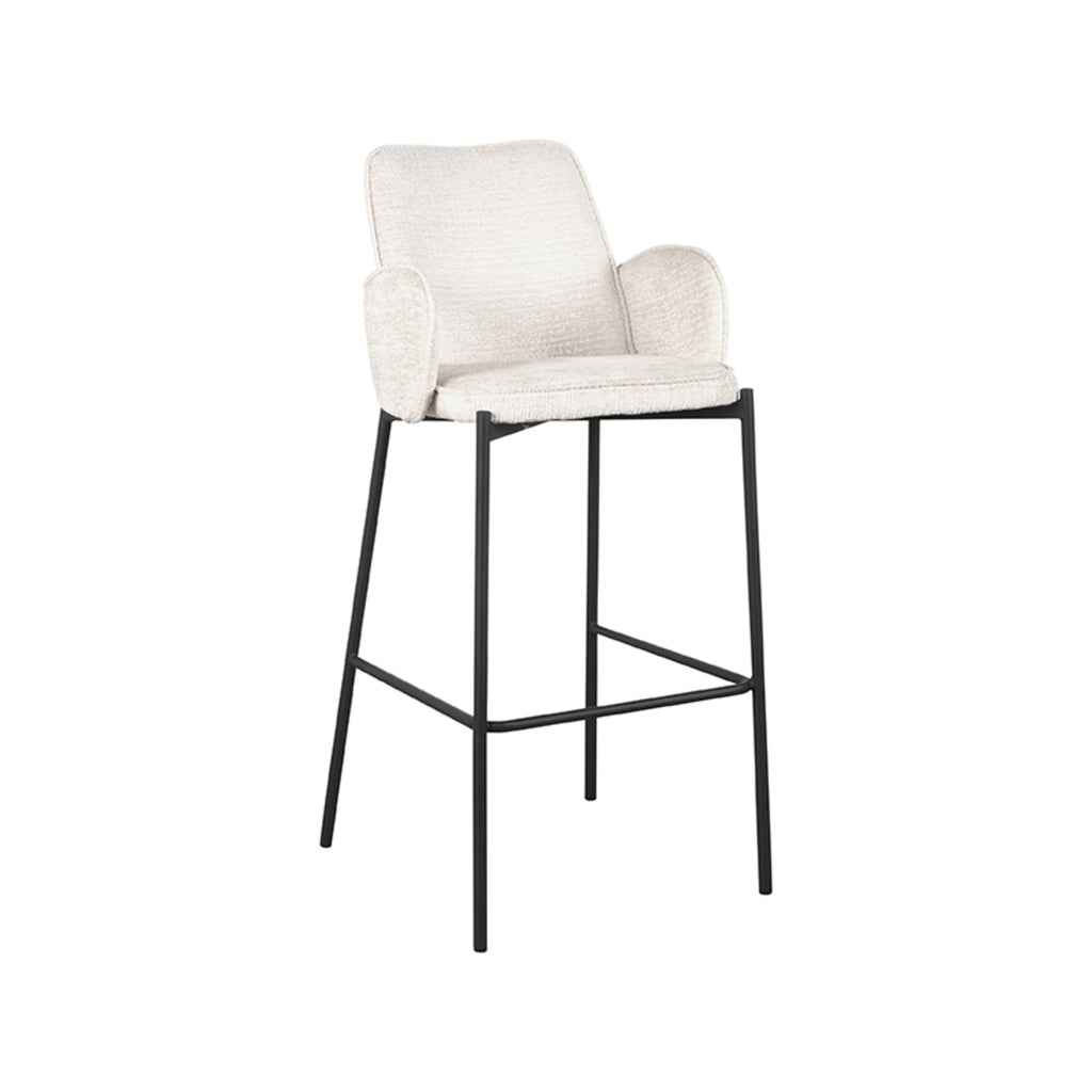 Barkruk Joni - Beige - Fluweel - Zithoogte 78 cm