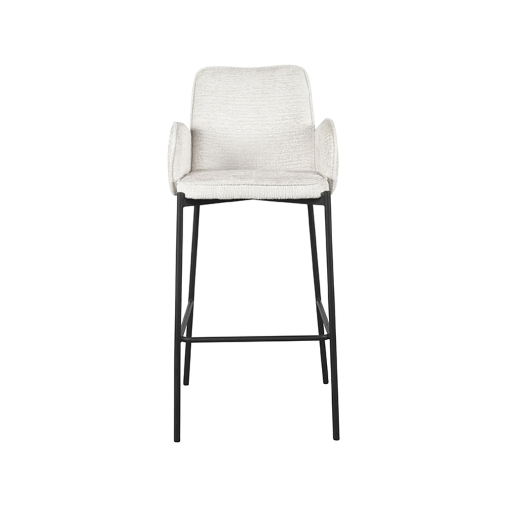 Barkruk Joni - Beige - Fluweel - Zithoogte 78 cm
