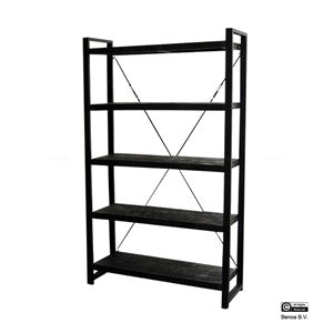 Boekenkast Britt Zwart Open 120