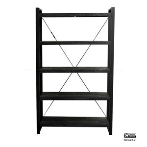Boekenkast Britt Zwart Open 120