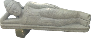 Buddha Beeld Liggend Green Stone 150cm
