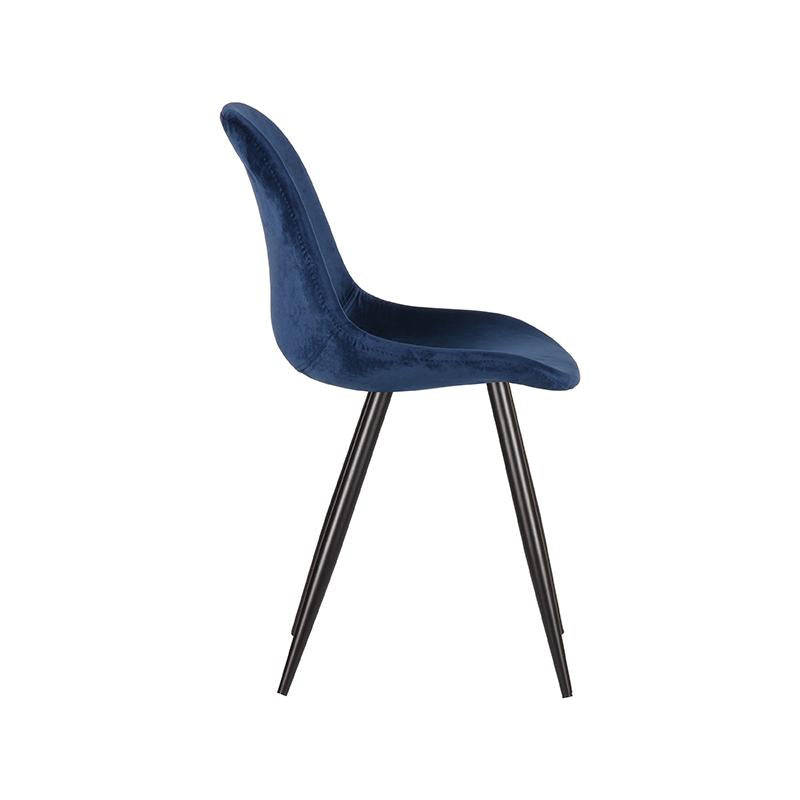 Eetkamerstoel Capri - Blauw - Fluweel